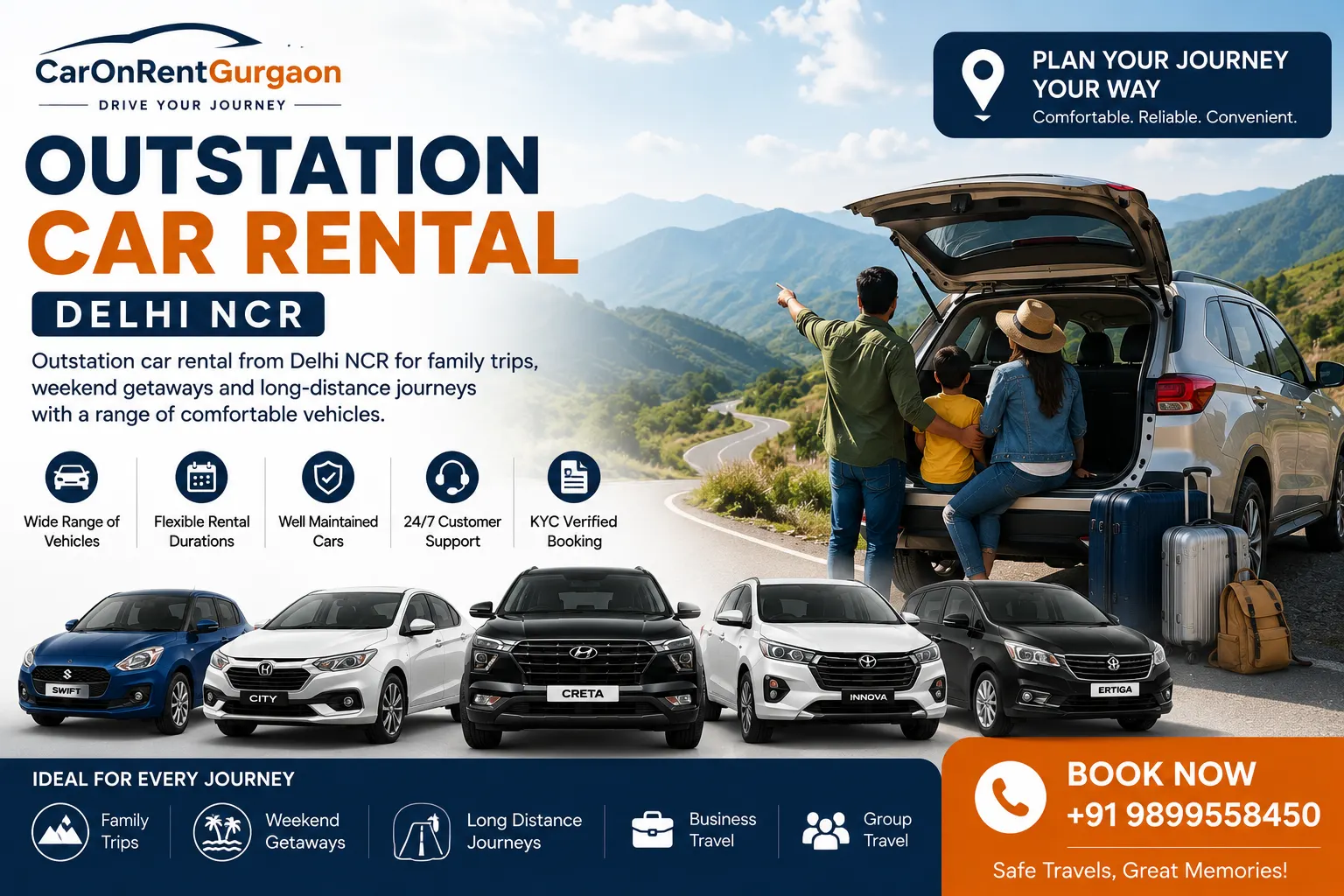 Outstation Car Rental - Car Rental Service in Gurgaon