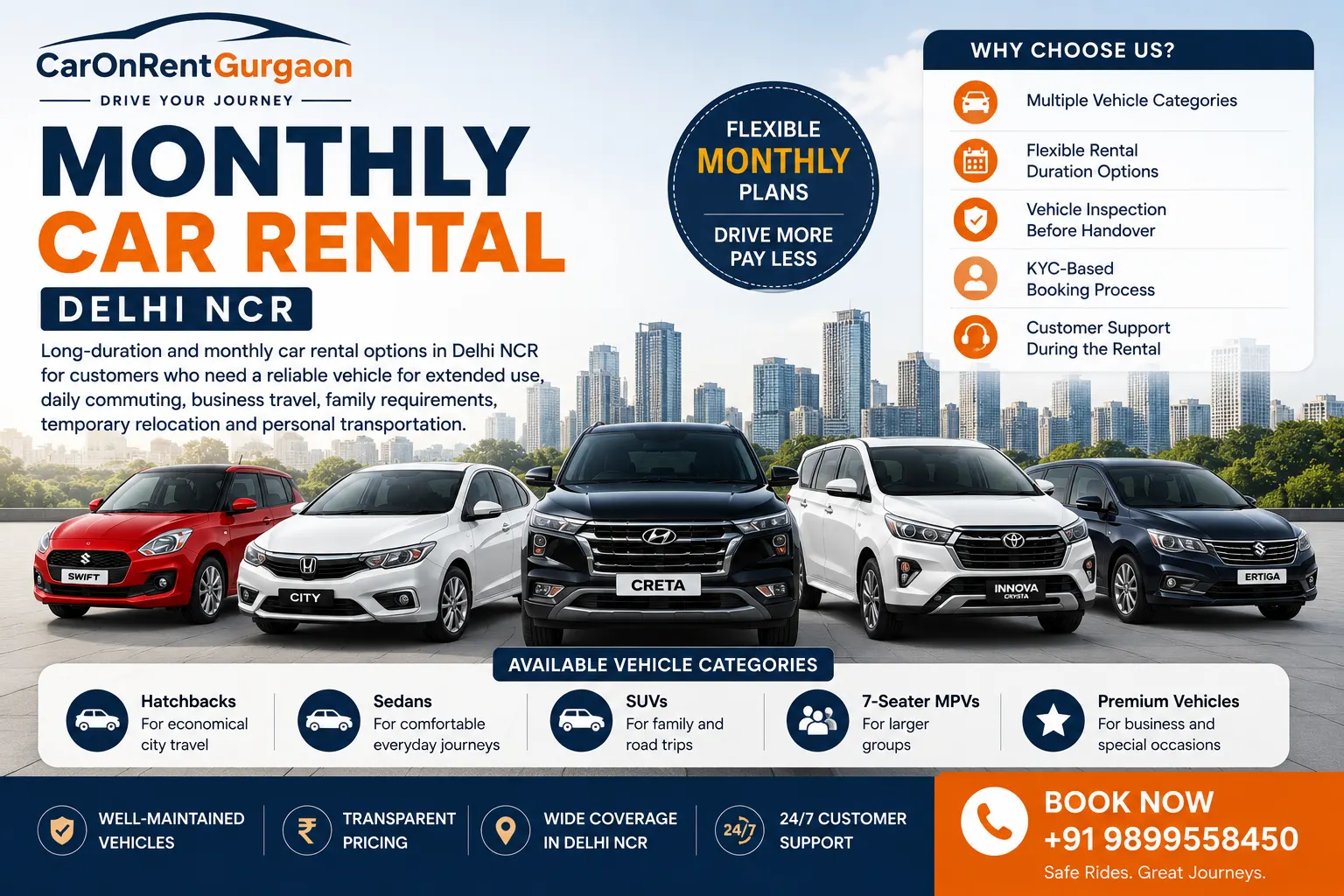 Monthly Car Rental - Car Rental Service in Gurgaon
